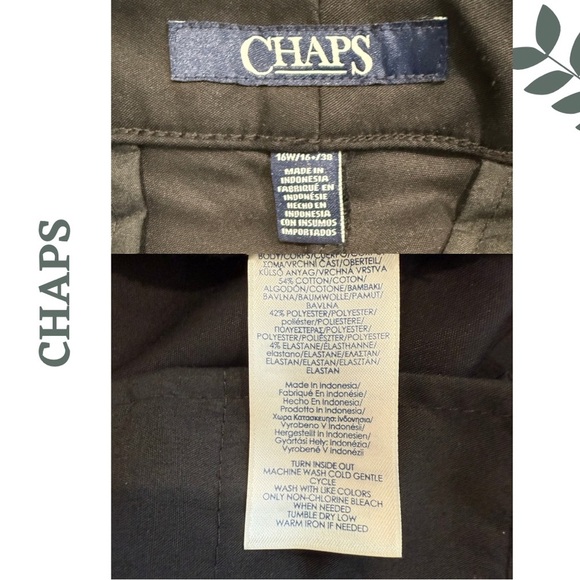 CHAPS Black Stretch Dress Pants | Classic Style | Size 16W - Picture 7 of 7